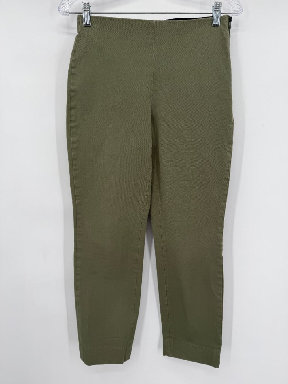 Everlane The Side-Zip Stretch Cotton Pants Women’s 4 Olive Green Cropped Utility